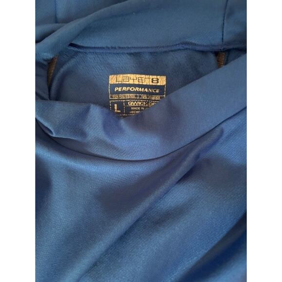 Layer 8 Performance Men Activewear Pullover Large Blue Long Sleeve Qwick Dry - Picture 3 of 3